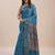 blue bandhani printed zari saree