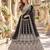 Black Net Semi Stitched Lehenga Choli with Embroidery & Sequence Work