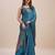 blue bandhani printed zari saree