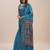 blue bandhani printed zari saree