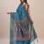 blue bandhani printed zari saree