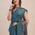 blue bandhani printed zari saree