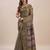 green bandhani printed zari saree