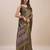 green bandhani printed zari saree