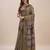 green bandhani printed zari saree
