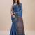 blue bandhani zari saree