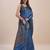 blue bandhani zari saree