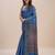 blue bandhani zari saree