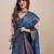 blue bandhani zari saree