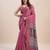 pink bandhani printed zari saree