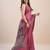 pink bandhani printed zari saree