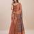 peach bandhani printed zari saree