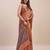 peach bandhani printed zari saree