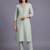 women ethnic motifs embroidered regular thread work kurta with trousers & with dupatta