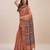 peach bandhani printed zari saree