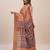peach bandhani printed zari saree
