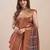 peach bandhani printed zari saree