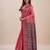 peach bandhani printed zari saree