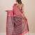 peach bandhani printed zari saree