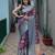blue blue & purple woven design zari organza heavy work kanjeevaram saree