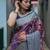 blue blue & purple woven design zari organza heavy work kanjeevaram saree