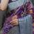 blue blue & purple woven design zari organza heavy work kanjeevaram saree