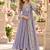 Lavender georgette readymade anarkali with embroidery & sequence work
