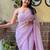 lavender lavender ethnic motifs embroidered sequinned detailed poly georgette saree