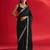 black embroidered satin saree