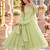 Lime georgette readymade anarkali with embroidery & sequence work