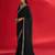 black embroidered satin saree