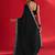 black embroidered satin saree