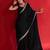 black embroidered satin saree