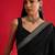 black embroidered satin saree