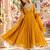 Mustard georgette readymade anarkali with embroidery & sequence work