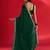 green embroidered satin saree