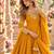 Mustard georgette readymade anarkali with embroidery & sequence work