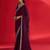 magenta embroidered satin saree