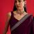 magenta embroidered satin saree