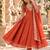 Orange georgette readymade anarkali with embroidery & sequence work