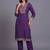 women ethnic motifs embroidered regular thread work kurta with trousers & with dupatta