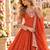 Orange georgette readymade anarkali with embroidery & sequence work