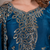 Women embroidered blue kurta with palazzo & dupatta set