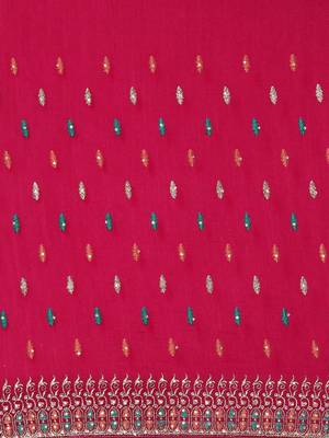 pink pink ethnic motifs silk blend saree 4