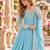 Sky georgette readymade anarkali with embroidery & sequence work