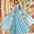 Sky georgette readymade anarkali with embroidery & sequence work
