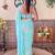 blue embellished sequinned poly georgette saree