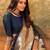 navy_blue navy blue & gold-toned floral woven design zari silk blend paithani saree