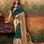 green green & gold-toned floral woven design zari silk blend paithani saree