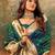 green green & gold-toned floral woven design zari silk blend paithani saree